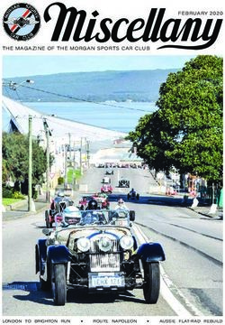 FEBRUARY 2020 THE MAGAZINE OF THE MORGAN SPORTS CAR CLUB - LONDON TO BRIGHTON RUN ROUTE NAPOLEON AUSSIE FLAT-RAD REBUILD