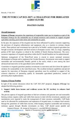 THE FUTURE CAP 2021-2027: A CHALLENGE FOR IRRIGATED AGRICULTURE