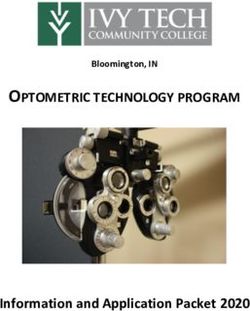 OPTOMETRIC TECHNOLOGY PROGRAM - Information and Application Packet 2020 - Bloomington, IN - Ivy Tech