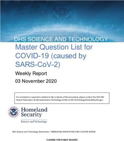 COVID-19 (CAUSED BY SARS-COV-2) - MASTER QUESTION LIST FOR DHS SCIENCE AND TECHNOLOGY - HOMELAND SECURITY