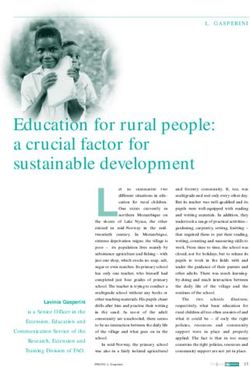 Education for rural people: a crucial factor for sustainable development
