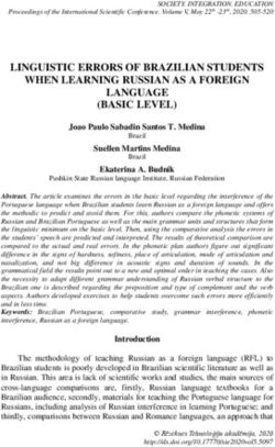 LINGUISTIC ERRORS OF BRAZILIAN STUDENTS WHEN LEARNING RUSSIAN AS A FOREIGN - Rēzeknes Tehnoloģiju akadēmija
