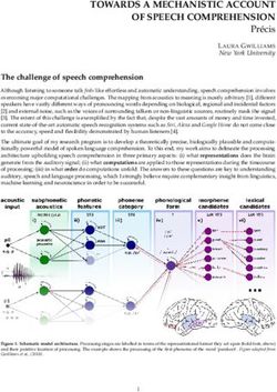 TOWARDS A MECHANISTIC ACCOUNT OF SPEECH COMPREHENSION