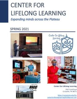 CENTER FOR LIFELONG LEARNING - SPRING 2021 Expanding minds across the Plateau - Center for Lifelong Learning - Roane State ...