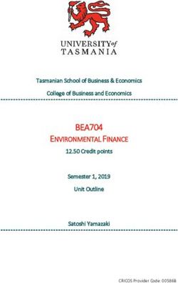 BEA704 ENVIRONMENTAL FINANCE - Tasmanian School of Business & Economics College of Business and Economics - University of Tasmania