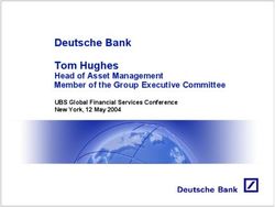 Deutsche Bank Tom Hughes - Head of Asset Management Member of the Group Executive Committee