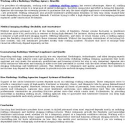 Radiology and medical imaging staffing solutions for healthcare: their value