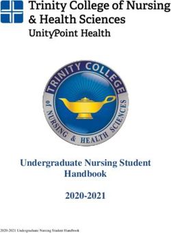 Undergraduate Nursing Student Handbook 2020-2021 - Trinity College of Nursing ...