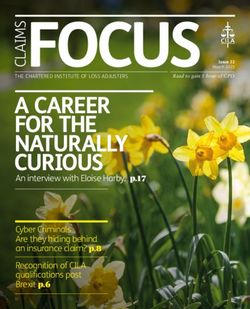 A CAREER FOR THE NATURALLY CURIOUS - Chartered Institute of Loss Adjusters
