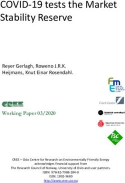 COVID-19 TESTS THE MARKET STABILITY RESERVE - UIO