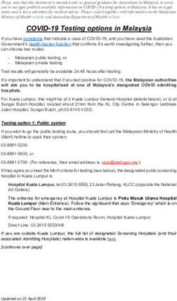 COVID-19 Testing options in Malaysia - Australian High ...