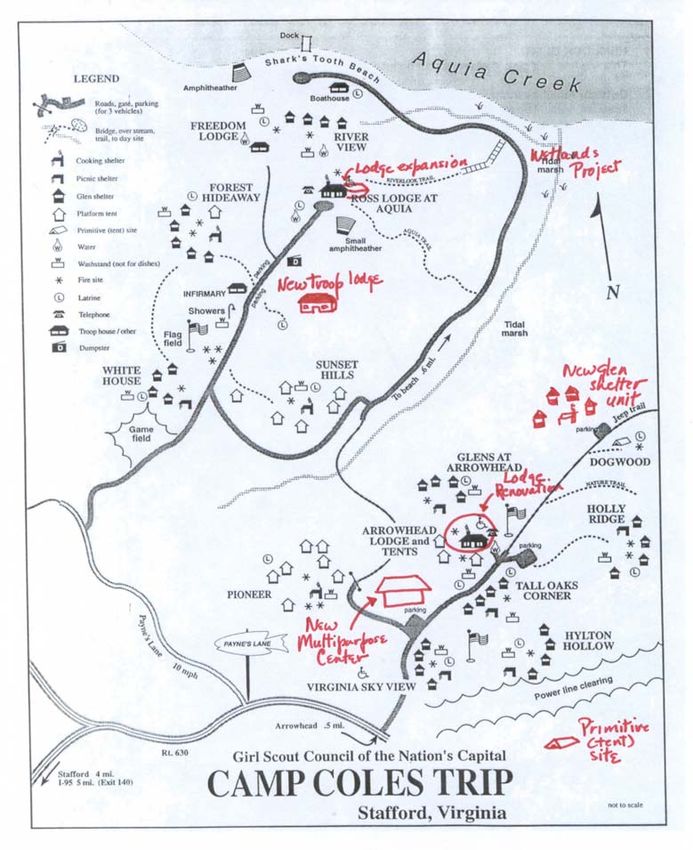 camp coles trip map