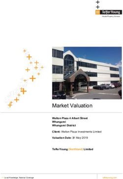 MARKET VALUATION WALTON PLAZA 4 ALBERT STREET WHANGAREI WHANGAREI DISTRICT VALUATION DATE: 31 MAY 2019 TELFERYOUNG (NORTHLAND) LIMITED - CLIENT: ...