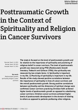 Posttraumatic Growth in the Context of Spirituality and Religion in Cancer Survivors - Spirituality Studies