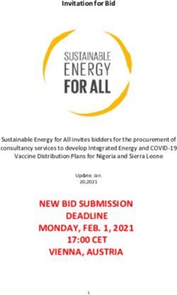 NEW BID SUBMISSION DEADLINE MONDAY, FEB. 1, 2021 17:00 CET VIENNA, AUSTRIA