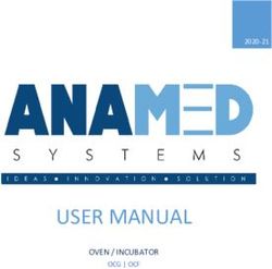 USER MANUAL OVEN / INCUBATOR OCG | OCF 2020-21 - Anamed Systems