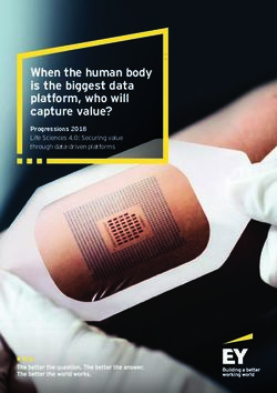 When the human body is the biggest data platform, who will capture value? - Progressions 2018 Life Sciences 4.0: Securing value through ...