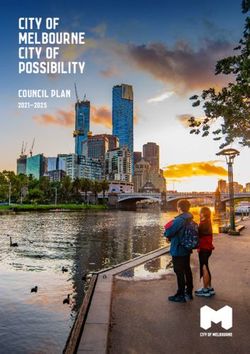 CITY OF MELBOURNE CITY OF POSSIBILITY - COUNCIL PLAN 2021-2025