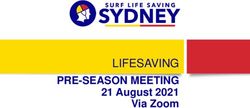 LIFESAVING PRE-SEASON MEETING - 21 August 2021 Via Zoom - Surf Life Saving Sydney
