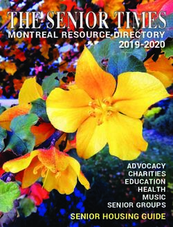 MONTREAL RESOURCE DIRECTORY 2019-2020 - ADVOCACY CHARITIES EDUCATION HEALTH - THE SENIOR TIMES