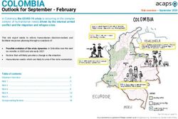 COLOMBIA Outlook for September - February - ACAPS
