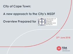 City of Cape Town: A new approach to the City's MSDF Overview Prepared for - 27th June 2018