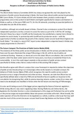Ofcom Advisory Committee for Wales Small Screen: Big Debate Response to Ofcom's Consultation on the Future of Public Service Media