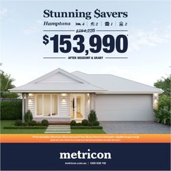 $153,990+ Stunning Savers - Hamptons - Metricon Homes