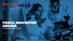 FIERCE INNOVATION AWARDS - Life Sciences Edition 2020 INNOVATION REPORT