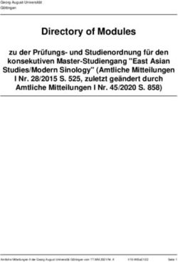 Directory of Modules zu der Prüfungsund Studienordnung für den konsekutiven Master-Studiengang "East Asian Studies/Modern Sinology" Amtliche ...