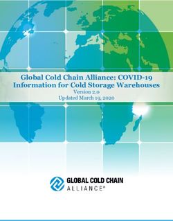 Global Cold Chain Alliance: COVID-19 Information for Cold Storage Warehouses - Version 2.0 Updated March 19, 2020 - Global ...