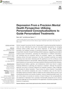Depression From a Precision Mental Health Perspective: Utilizing Personalized Conceptualizations to Guide Personalized Treatments - ISSUP