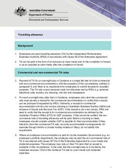 Travelling allowance Background - Ministerial and Parliamentary Services