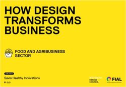 HOW DESIGN TRANSFORMS BUSINESS - FOOD AND AGRIBUSINESS SECTOR Savio Healthy Innovations