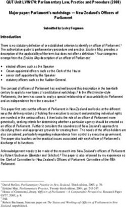 QUT Unit LWN170: Parliamentary Law, Practice and Procedure (2008) Major paper: Parliament's watchdogs - New Zealand's Officers of Parliament
