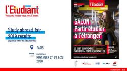 Study abroad fair 2019 results - PARIS NOVEMBER 27, 28 & 29 2020 NEXT EDITION - L'Etudiant