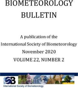 BIOMETEOROLOGY BULLETIN - VOLUME 22, NUMBER 2 November 2020 A publication of the International Society of Biometeorology