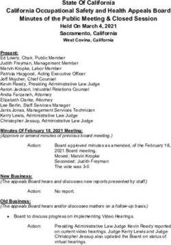 State Of California California Occupational Safety and Health Appeals Board Minutes of the Public Meeting & Closed Session