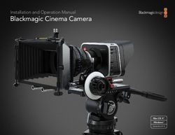 Blackmagic Cinema Camera - Installation and Operation Manual - Mac OS X Windows