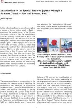 Introduction to the Special Issue on Japan's Olympic's Summer Games - Past and Present