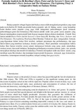 Formula Analysis in JK Rowling's Harry Potter and the Sorcerer's Stone and Rick Riordan's Percy Jackson and The Olympians: The Lightning Thief: A ...