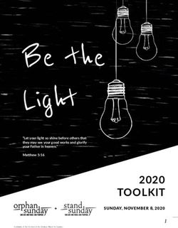 Be the Light - 2020 TOOLKIT SUNDAY, NOVEMBER 8, 2020 - Help One Child