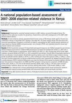 A national population-based assessment of 2007-2008 election-related violence in Kenya