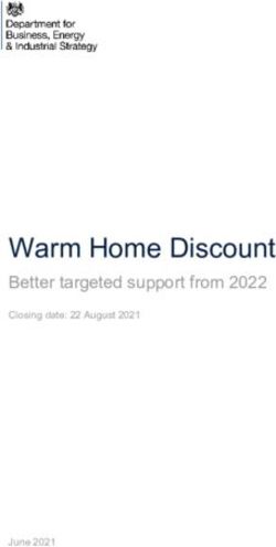 Warm Home Discount Better targeted support from 2022 - Closing date: 22 August 2021
