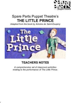 THE LITTLE PRINCE Spare Parts Puppet Theatre's - TEACHERS NOTES - Goldfields Arts Centre