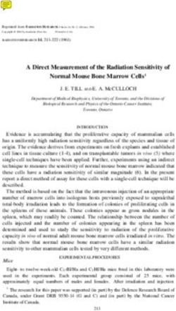 A Direct Measurement of the Radiation Sensitivity of Normal Mouse Bone Marrow Cells1