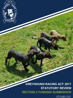 GREYHOUND RACING ACT 2017 STATUTORY REVIEW SECTION 2 FUNDING SUBMISSION - SEPTEMBER 2020 - GBOTA
