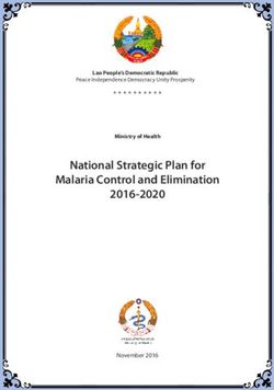 National Strategic Plan for Malaria Control and Elimination 2016-2020 - Lao People's Democratic Republic Ministry of Health