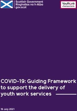 COVID-19: Guiding Framework to support the delivery of youth work services - 19 July 2021 - YouthLink Scotland