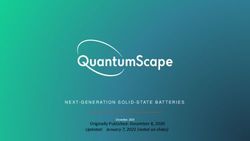 Originally Published: December 8, 2020 - NEXT-GENERATION SOLID-STATE BATTERIES Updated: January 7, 2021 (noted on slides) - QuantumScape